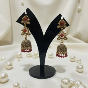 Traditional Gold-Toned Jhumka Earrings